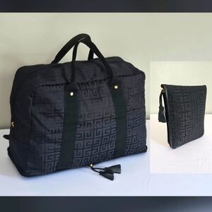 EVC Givenchy Monogram Packable Weekender Travel Bag – Black Nylon W/Tassels